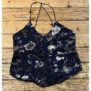 Sunset+spring Women’s Size S navy flower print camisole